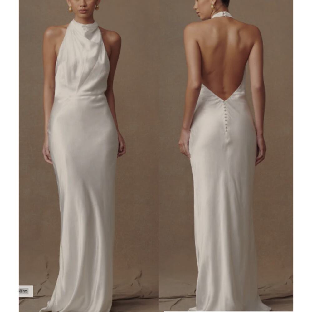 Meshki White Halter Maxi Dress